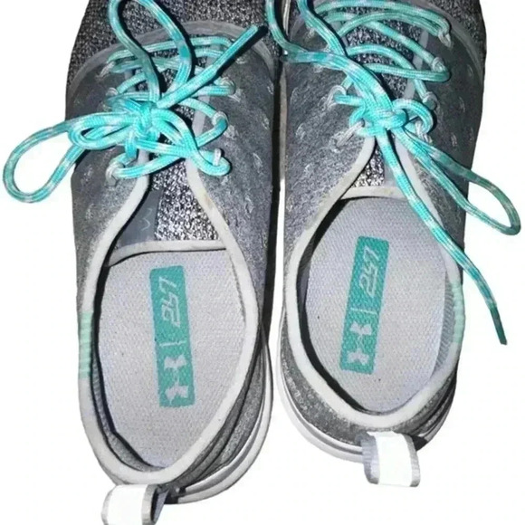 Women’s Gray &‎ Teal Under Armour 24/7 Sneakers, 10 - Picture 6 of 7